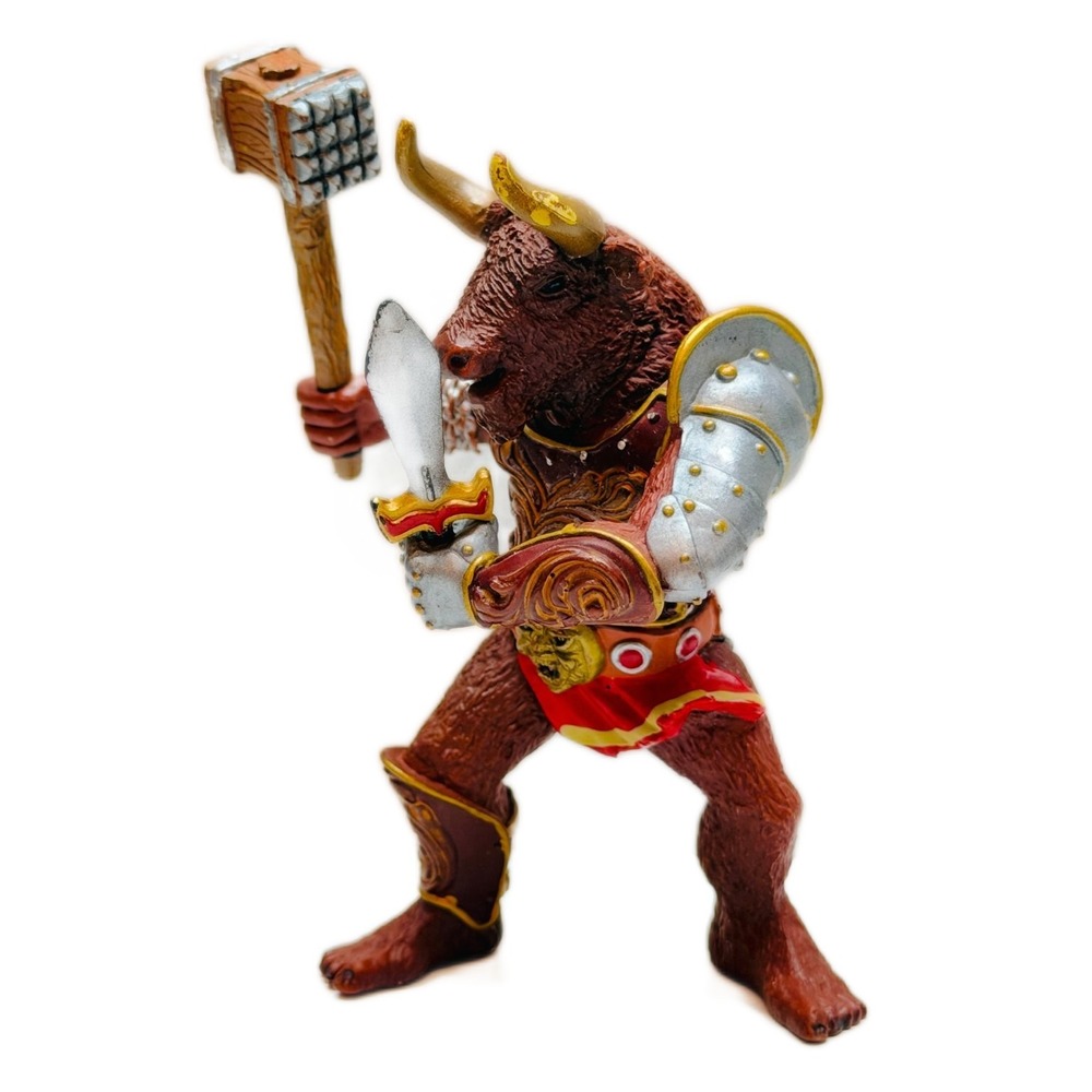 Papo Minotaur Fantasy Warrior Action Figure Toy with Hammer & Sword 2006